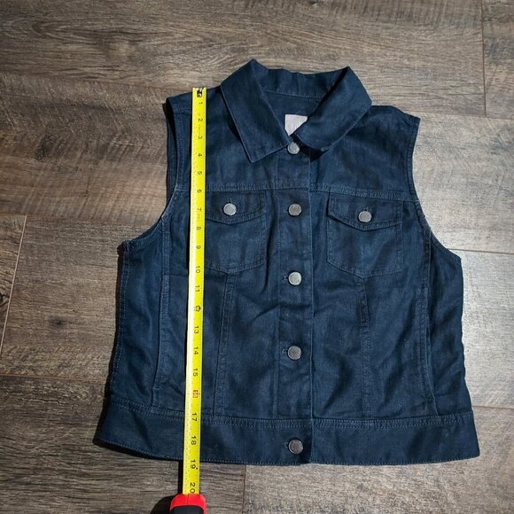 J Jill Linen Vest  Classic Short American Style Women XS Shank  Buttons - Picture 4 of 7